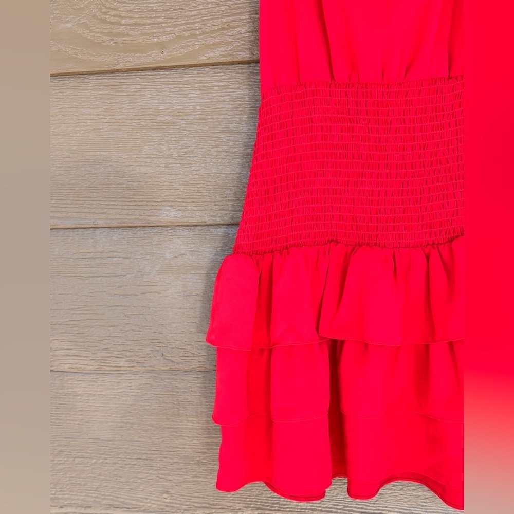 Amanda Uprichard Vibrant Red Dress with Cinched Waist Size M - Picture 5 of 6